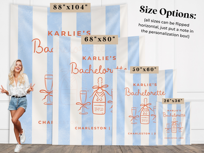 Vintage Stripes Custom Bachelorette Banner