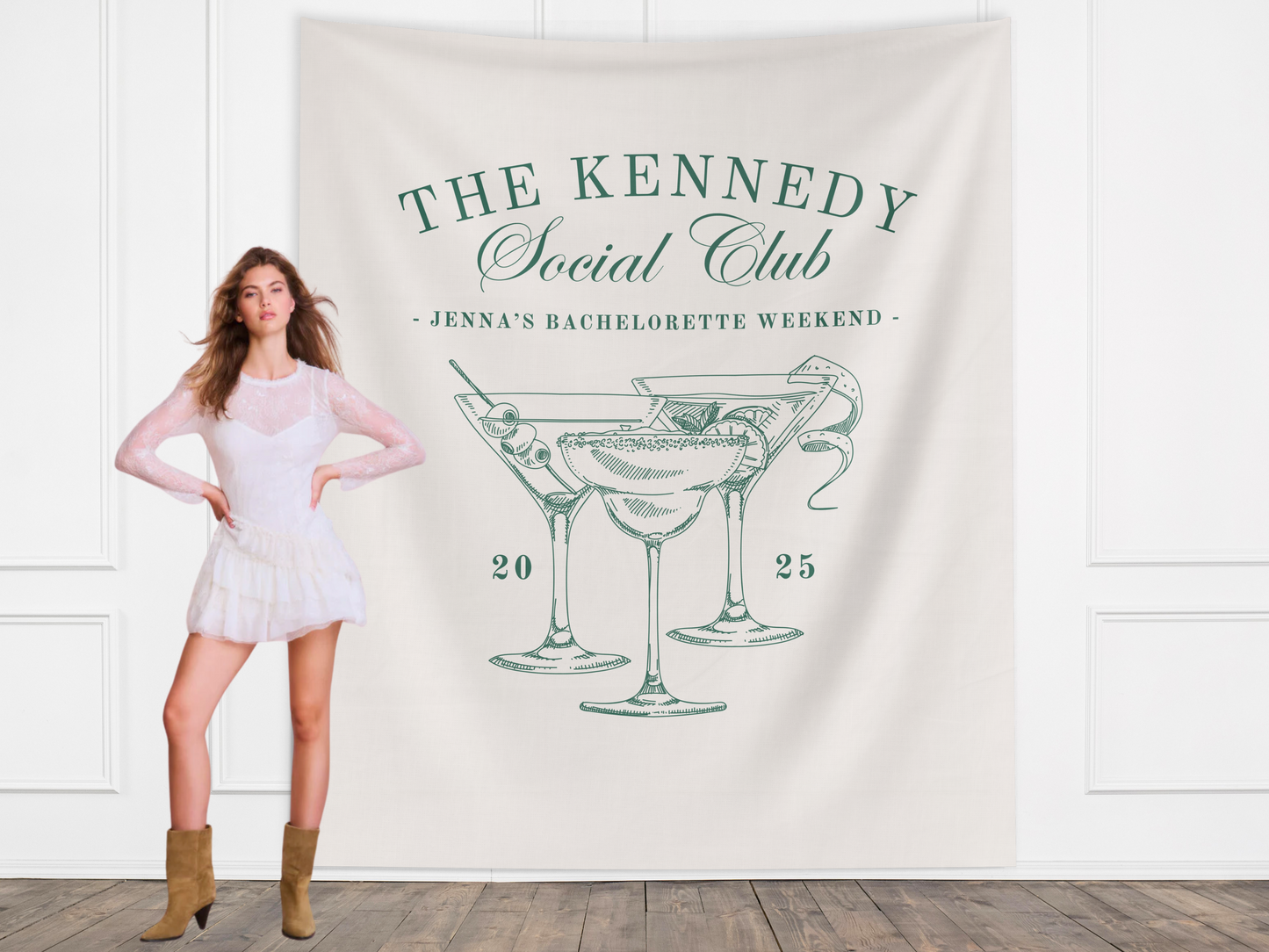 Luxury Custom Bachelorette Social Club Banner Backdrop