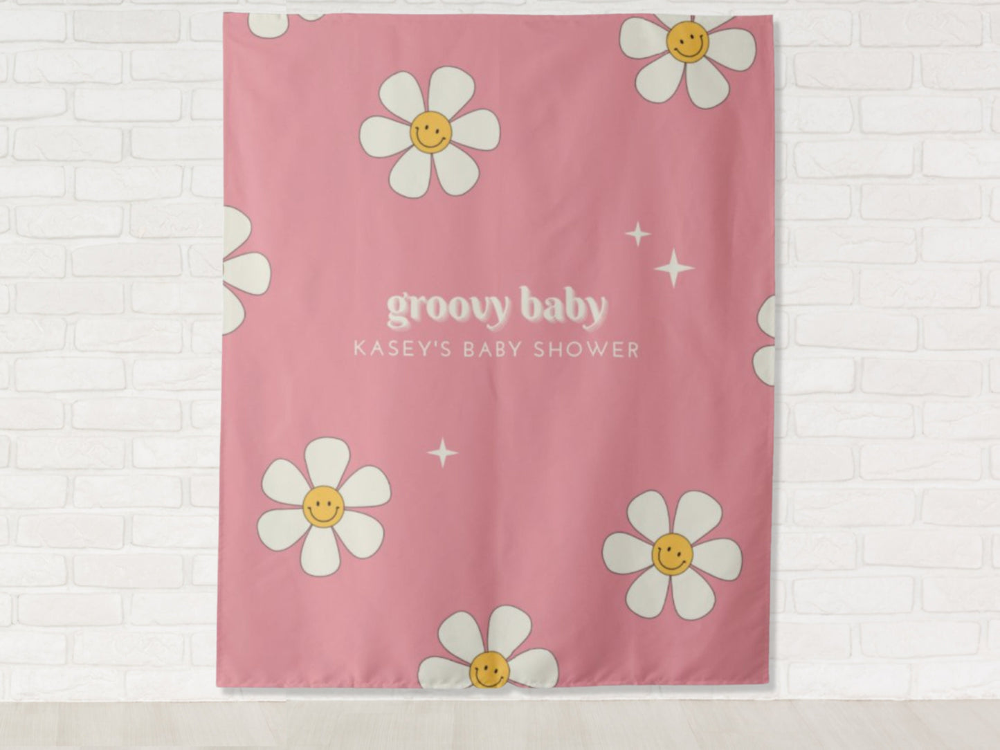 Groovy Baby Retro Daisy Banner