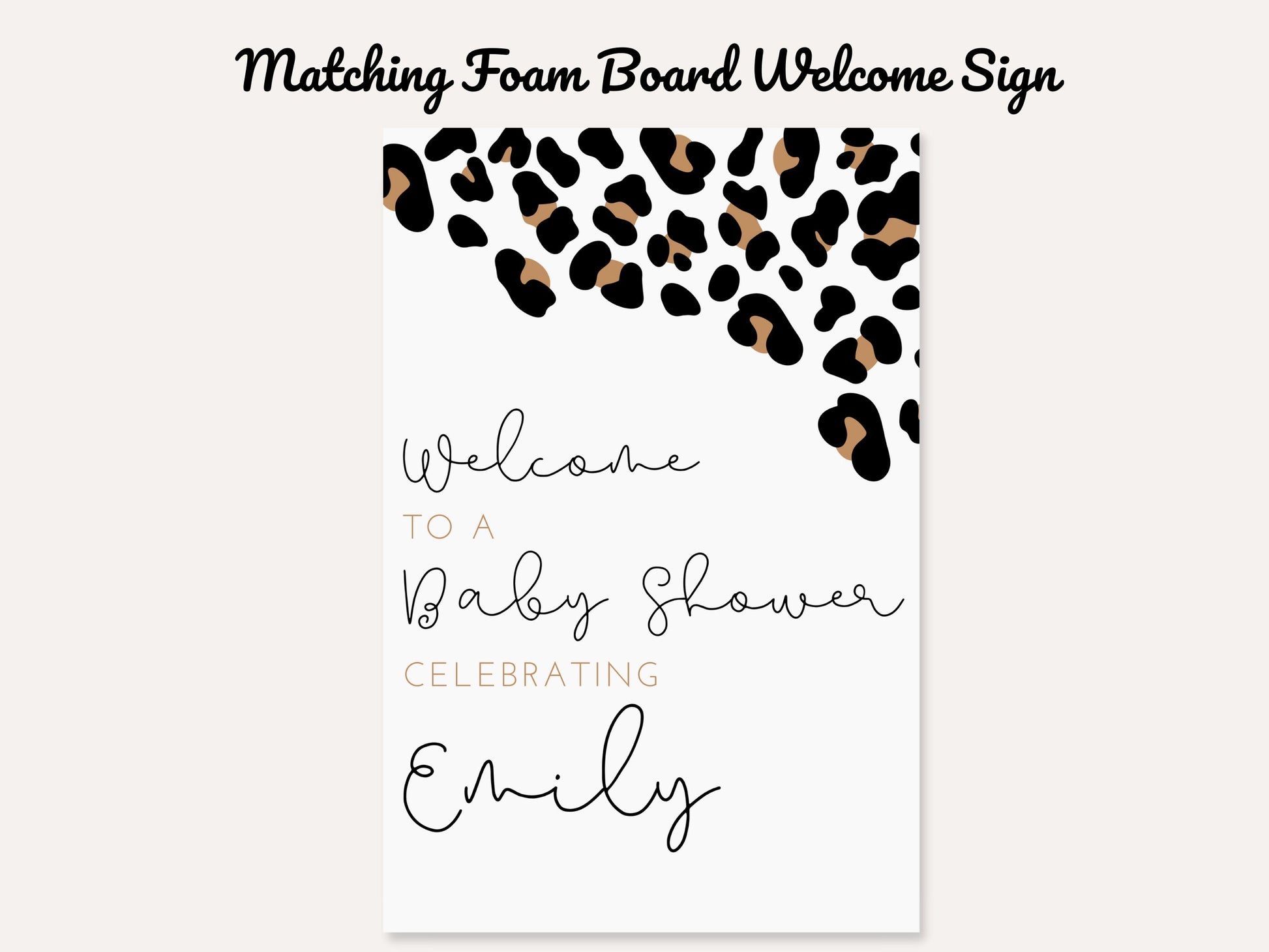 Leopard Print Personalized Baby Shower Backdrop | Custom Wild Safari Party Backdrop