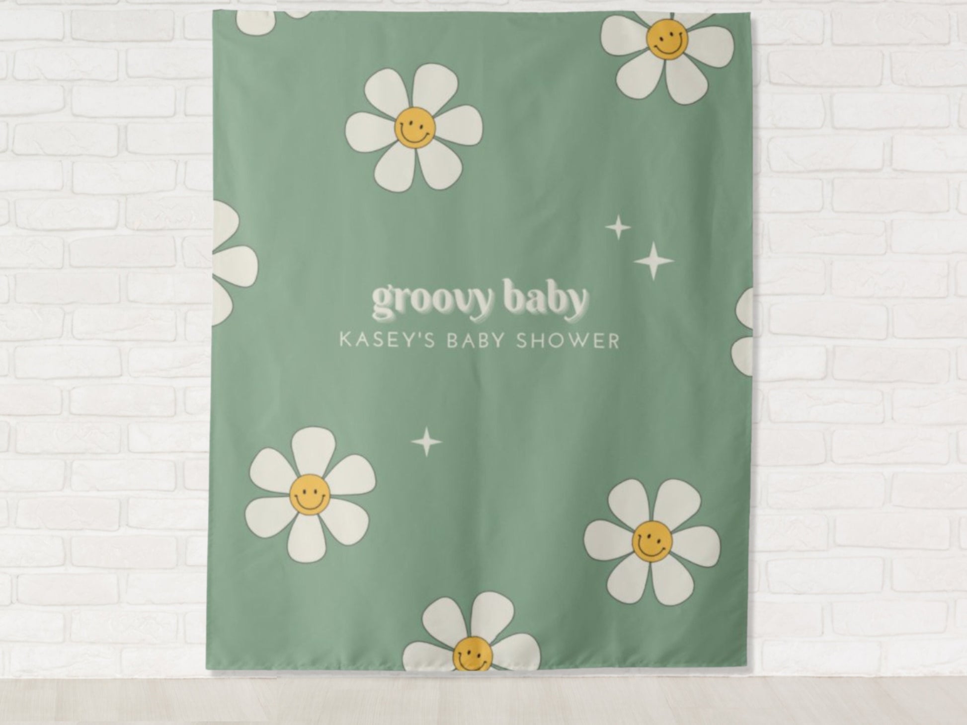 Groovy Baby Retro Daisy Banner