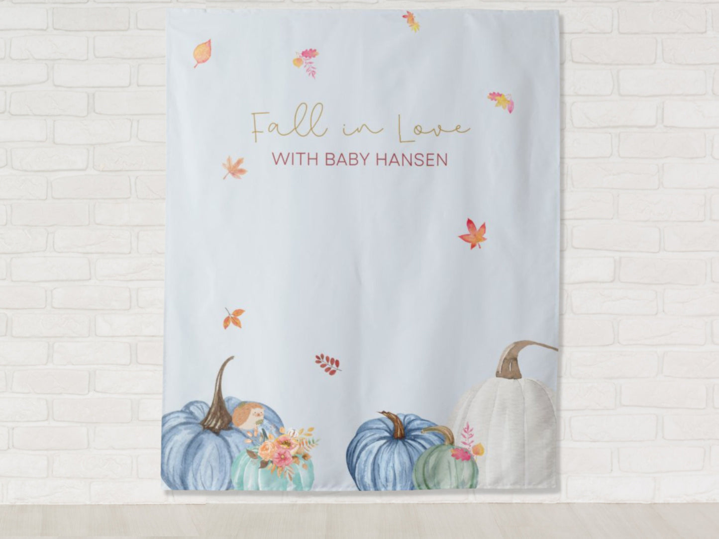 Fall in Love with Baby Personalized Baby Shower Banner