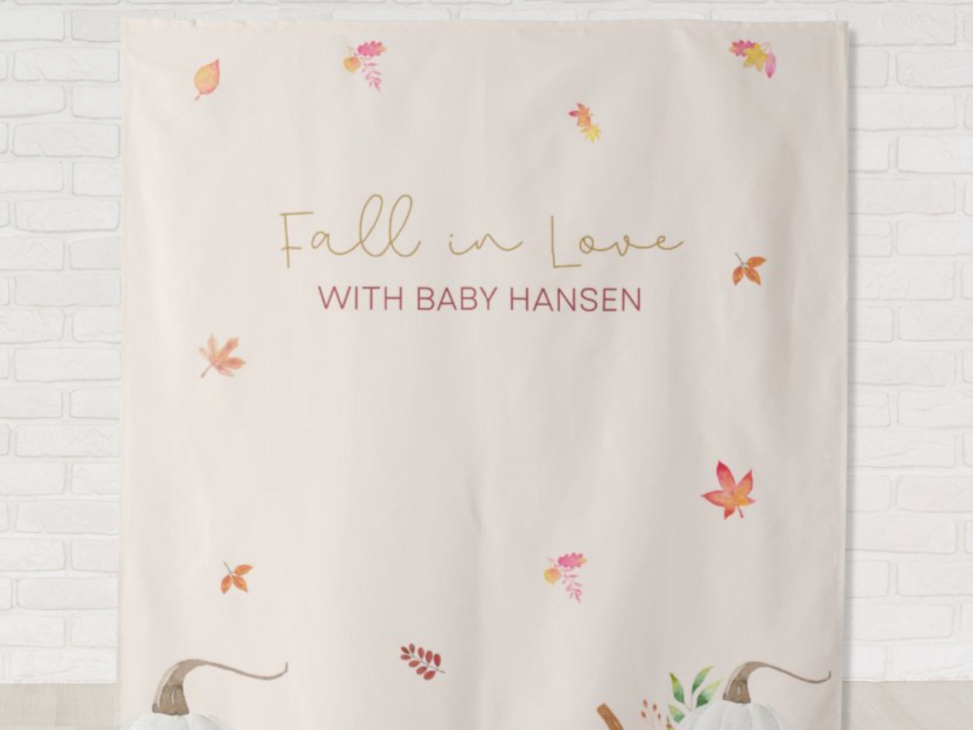 Fall in Love with Baby Personalized Baby Shower Banner