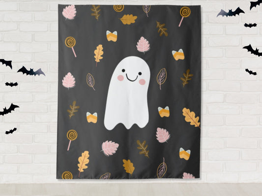 Boho Ghost & Candy Corn Halloween Party Banner