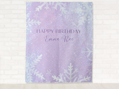 Frozen Inspired Custom Birthday Party Backdrop | Princess Elsa Winter Theme Birthday Décor