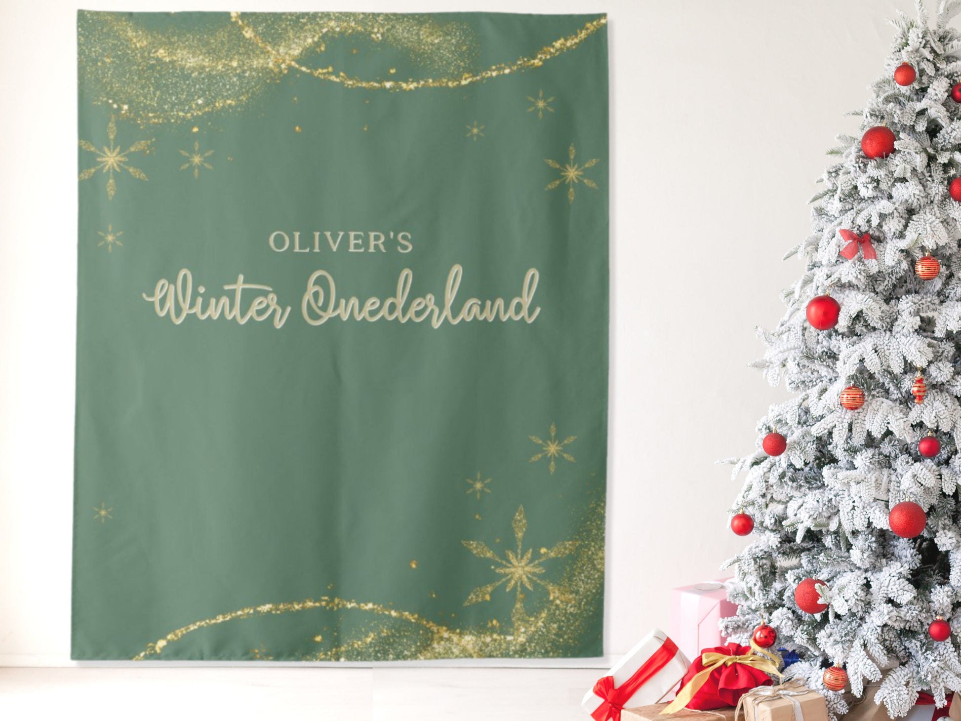 Winter ONEderland Custom 1st Birthday Party Banner | Snowflake Winter Theme Birthday Décor | Backdrop for Balloon Garland