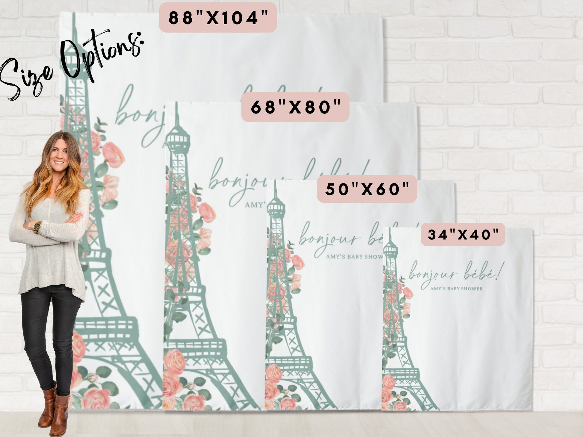 Bonjour Bebe Eiffel Tower Banner