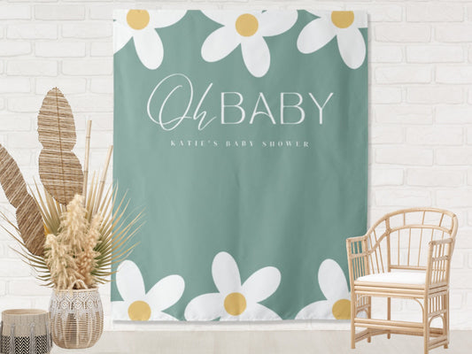 Oh Baby Retro Daisy Banner