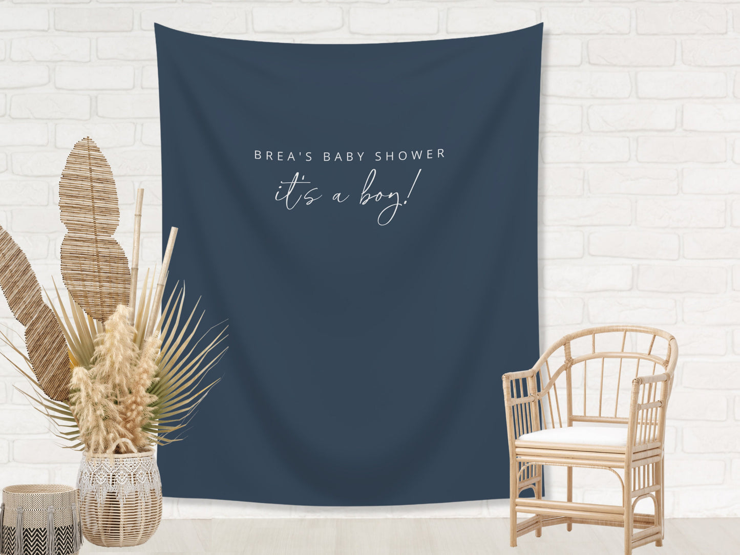 Simple Solid Custom Text Backdrop | Bachelorette, Engagement, Bridal Shower, Baby Shower, Birthday Party Personalized Banner