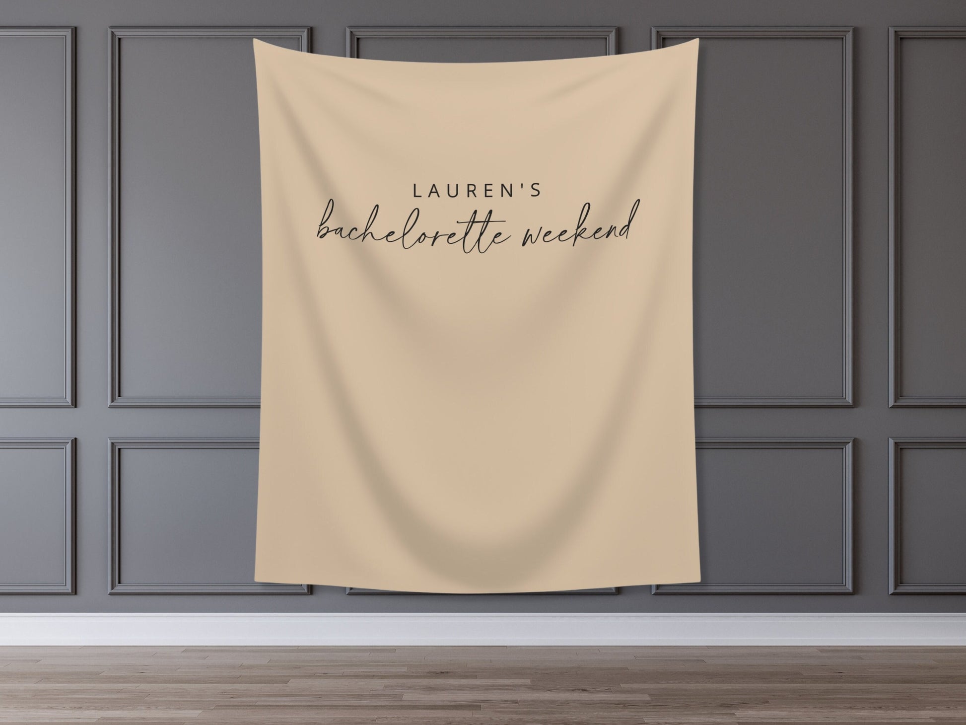 Simple Solid Custom Text Backdrop | Bachelorette, Engagement, Bridal Shower, Baby Shower, Birthday Party Personalized Banner