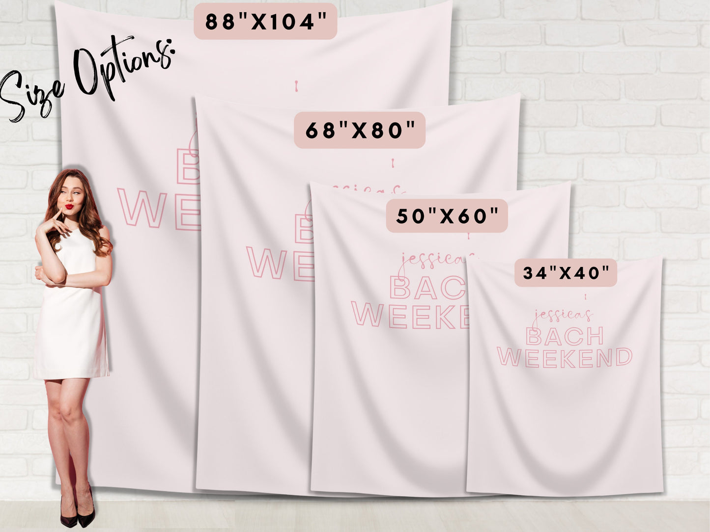 Bach Weekend Custom Bride's Name Backdrop | Bachelorette Party Personalized Banner