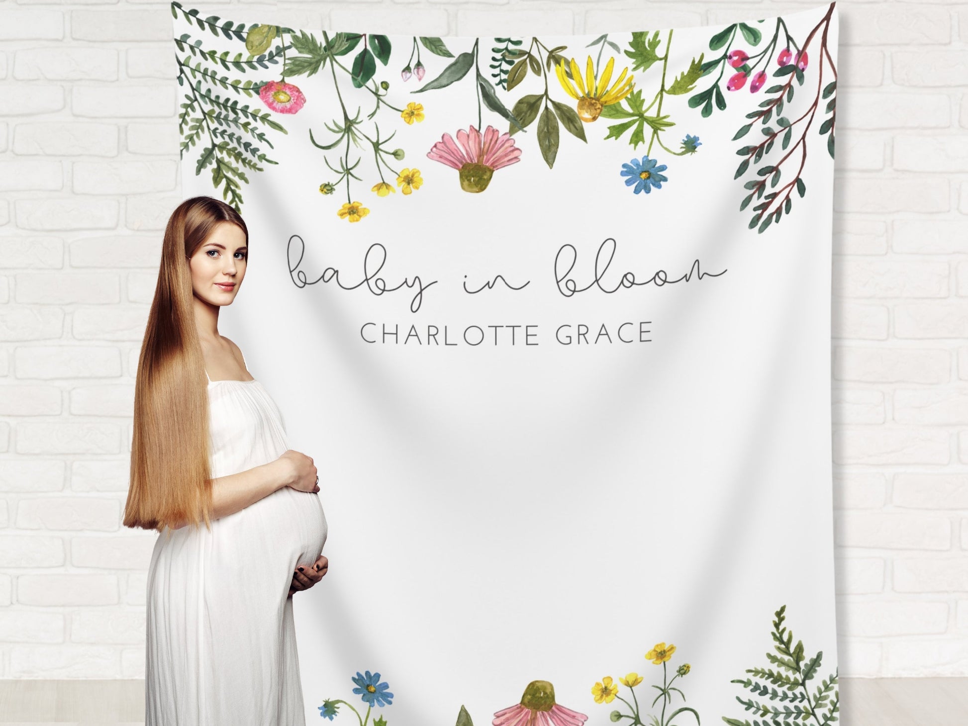 Baby in Bloom Floral Banner