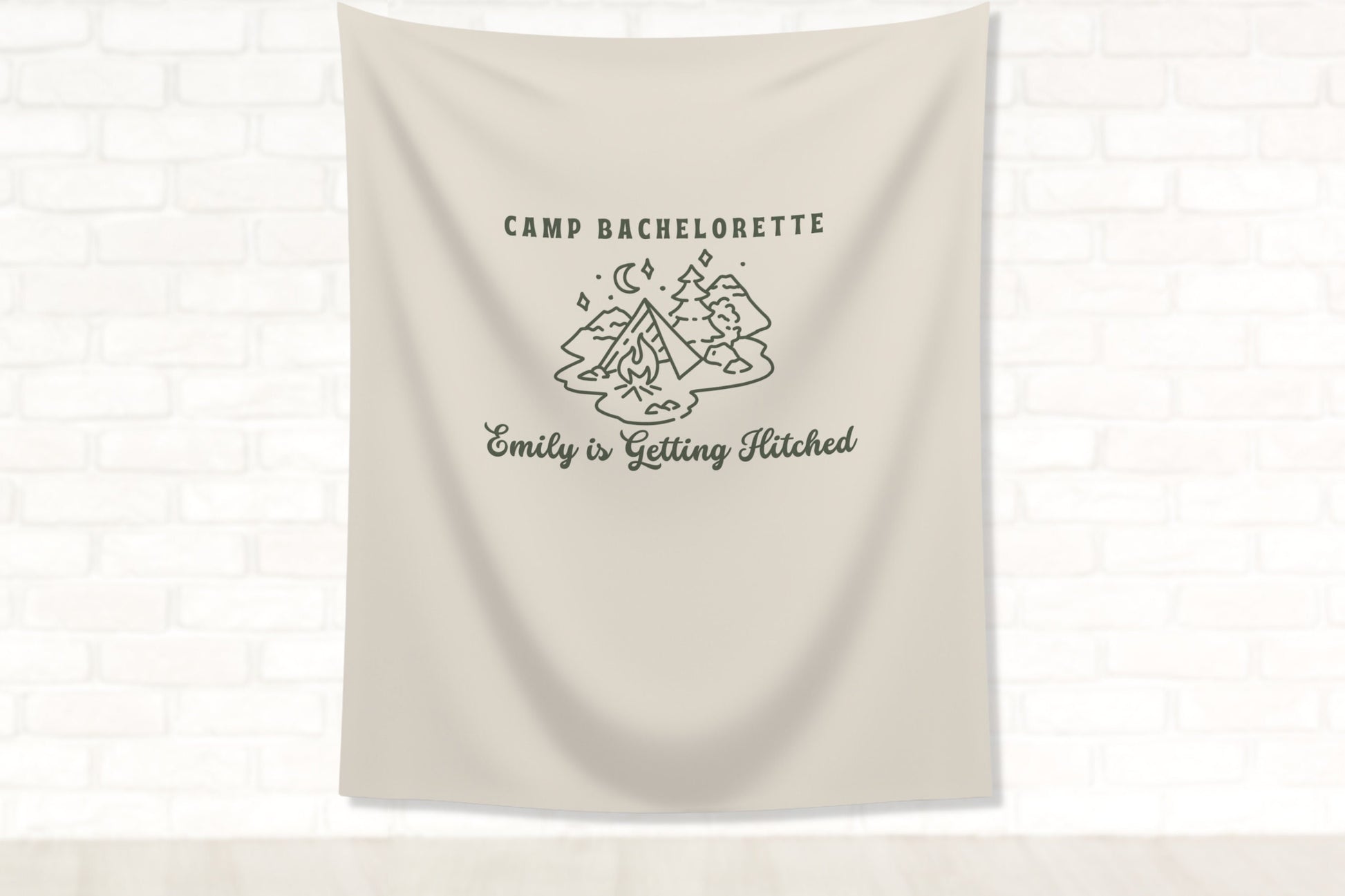 Camp Bachelorette Party Personalized Banner | Lake Bachelorette Party Décor | Wild in the Woods Sign | Camping Bachelorette | Bridal Gift