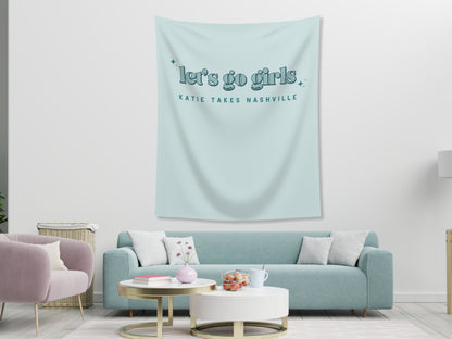 Let's Go Girls Bachelorette Weekend Custom Text Backdrop | Bachelorette Party Personalized Banner | Nashville or Austin Bach Party Décor