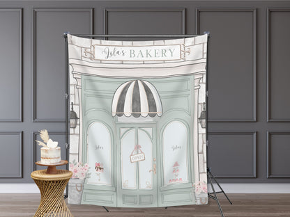 Custom Café Party Banner, Paris French Patisserie Storefront Bakery Backdrop, Girl Birthday Party Décor, Baby Shower Décor, Bridal Shower
