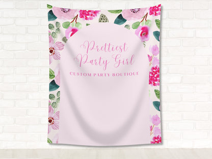 Custom Designed Backdrop, Fabric Banner for Birthday Party, Baby Shower, Bachelorette Party, Wedding, Sorority Bid Day Banner, Rush Banner