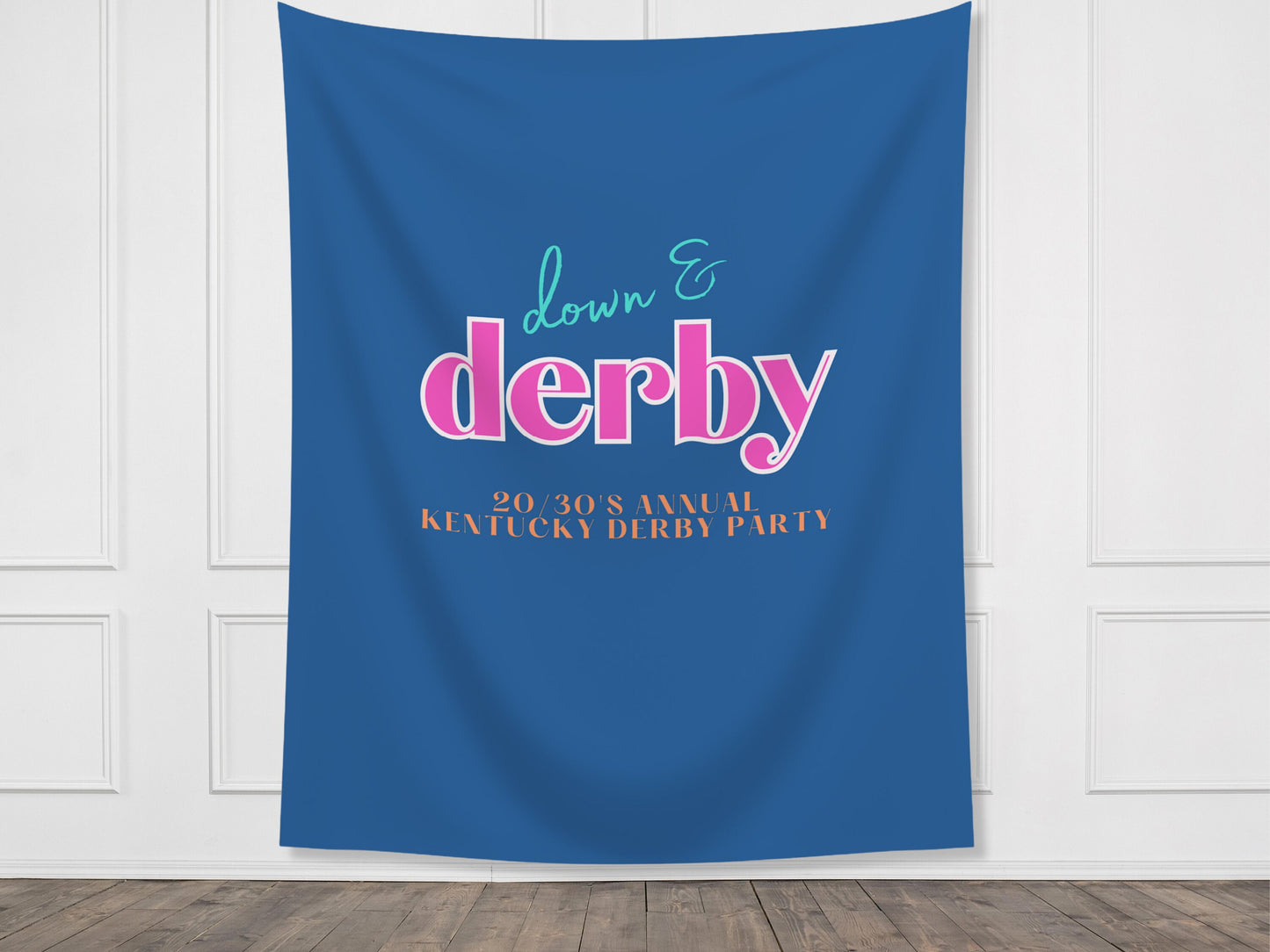 Down and Derby Kentucky Derby Party Backdrop | Custom Logo and Text Derby Party Banner