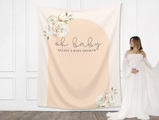 Oh Baby Boho Arch Floral Banner