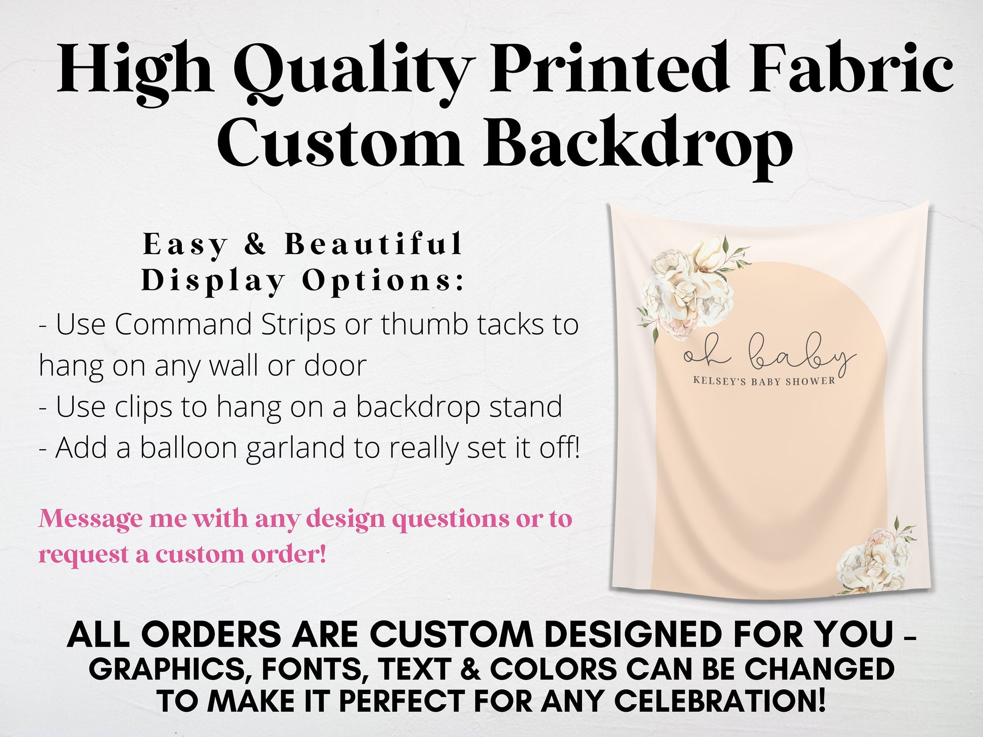 Oh Baby Boho Arch Floral Banner