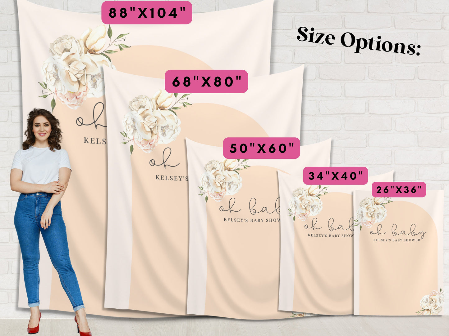 Oh Baby Boho Arch Floral Banner