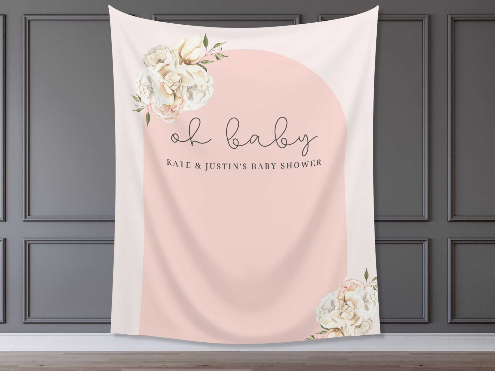 Oh Baby Boho Arch Floral Banner