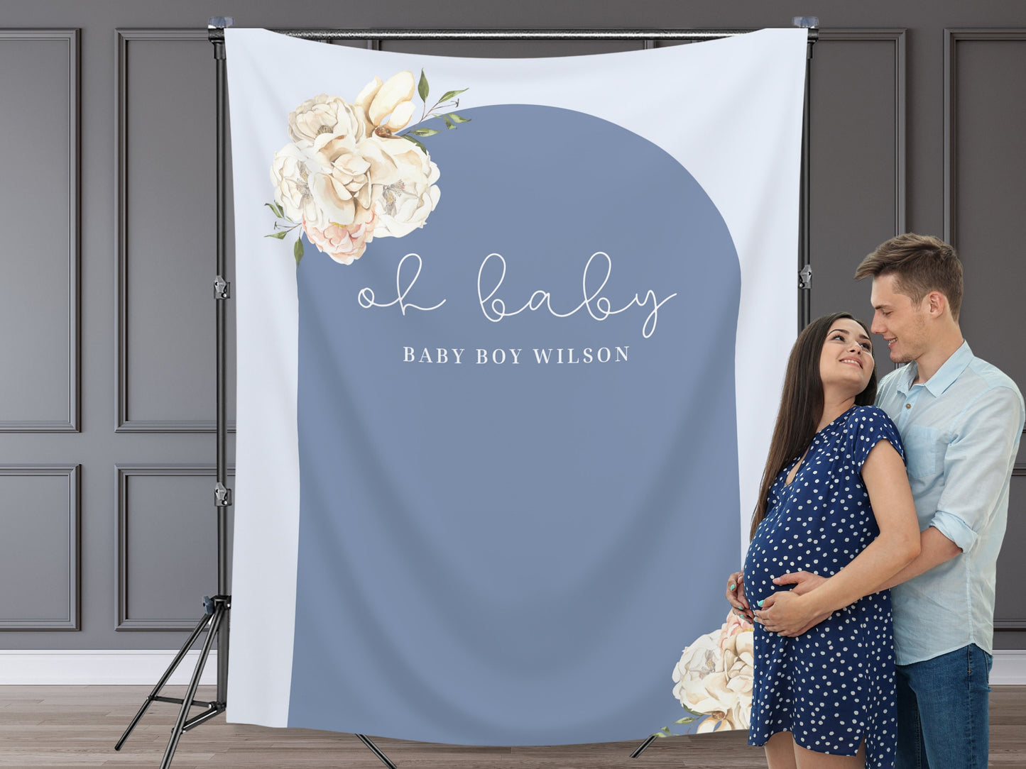 Oh Baby Boho Arch Floral Banner