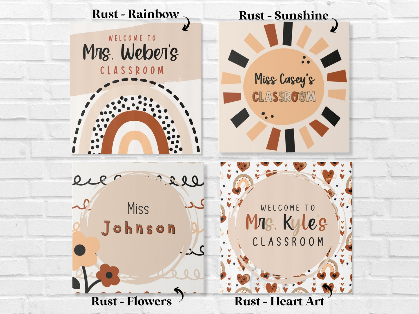 Boho Canvas Teacher Name Classroom Welcome Sign