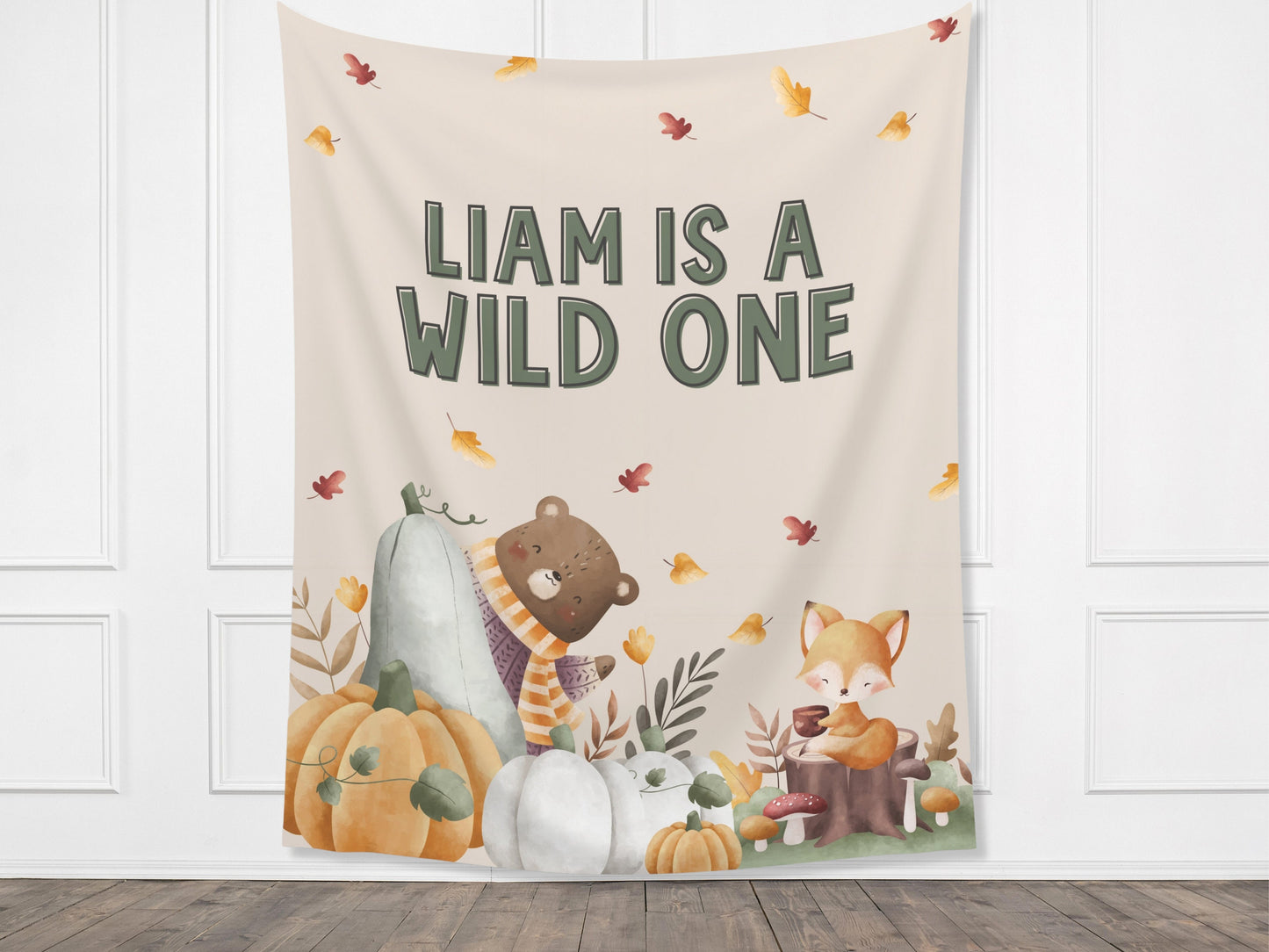 Fall Leaves Wild One Woodlands Banner