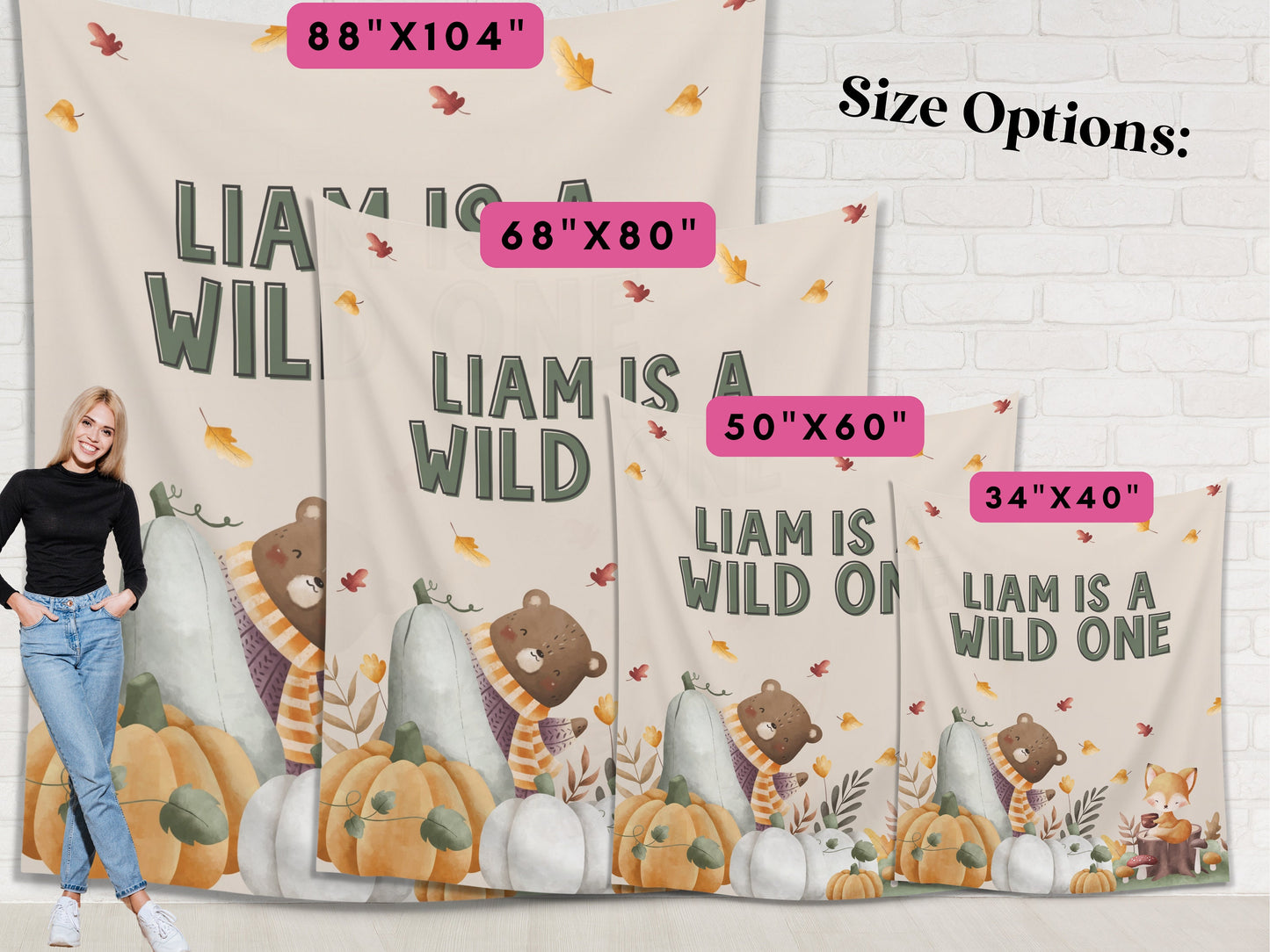 Fall Leaves Wild One Woodlands Banner