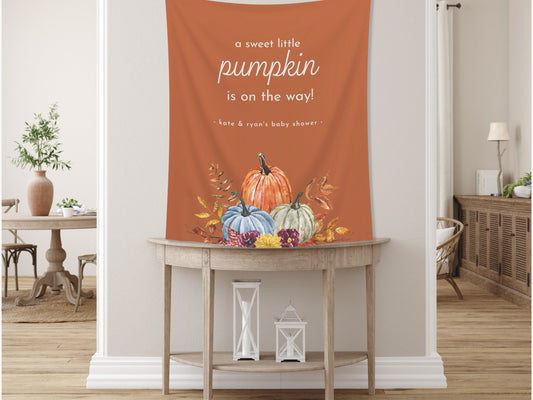 Our little Pumpkin Banner Fall Party - Pumpkin Patch - Oh Hey Pumpkin - Our Little Pumpkin - October Halloween Baby Shower Décor - Custom Backdrop