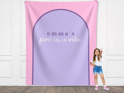 Arch Custom Text Party Banner| Personalized Name or Saying Arch Backdrop Retro Boho Bachelorette, Baby Shower and Birthday Party Décor