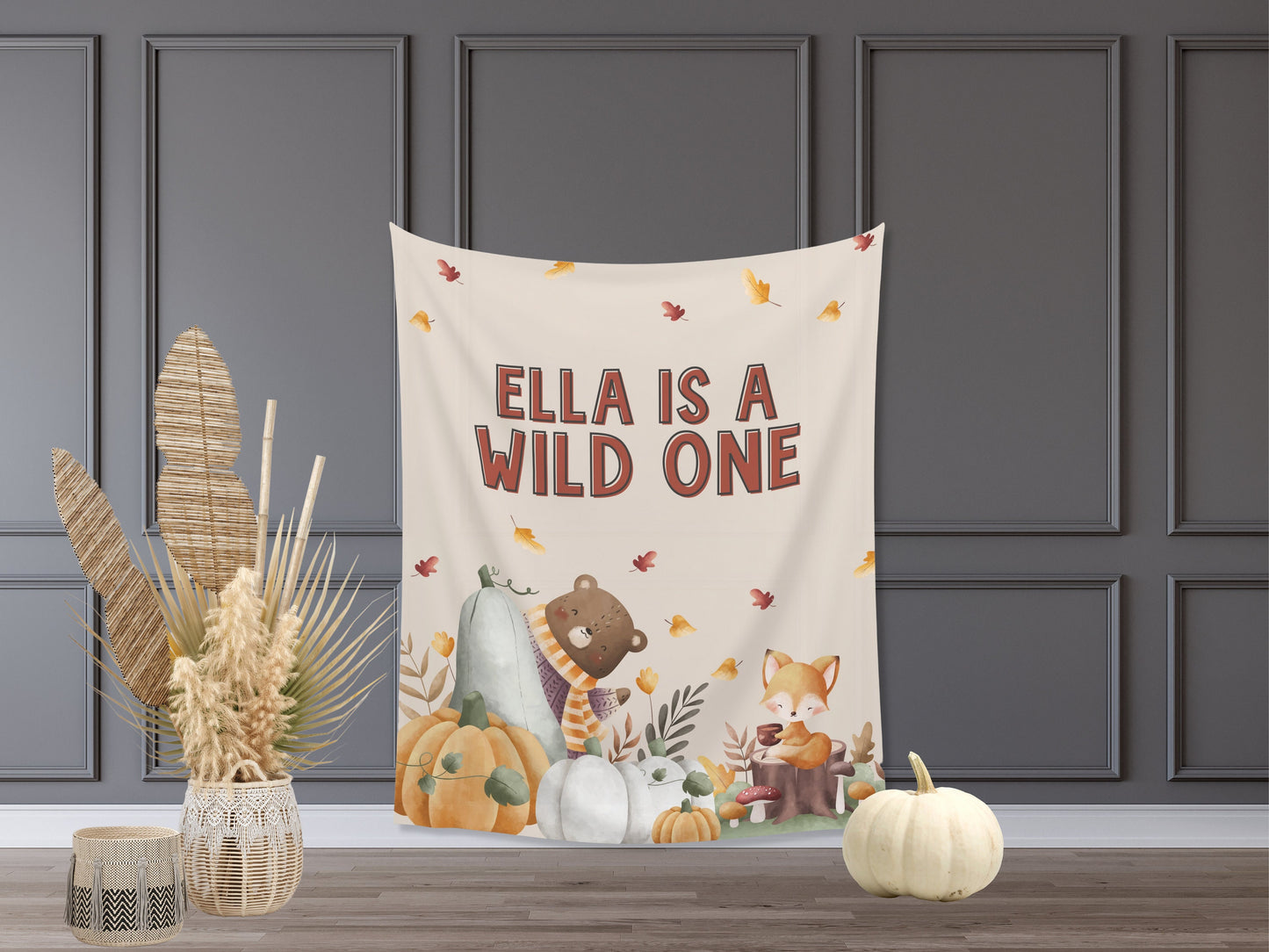 Fall Leaves Wild One Woodlands Banner