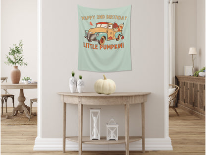 Pumpkin Patch Truck Custom Text Banner | Customizable Retro Fall Backdrop | 1st Birthday, Kids Birthday, Fall Festival or Baby Shower Décor