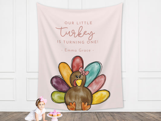 Our Little Turkey Girl's Birthday Banner