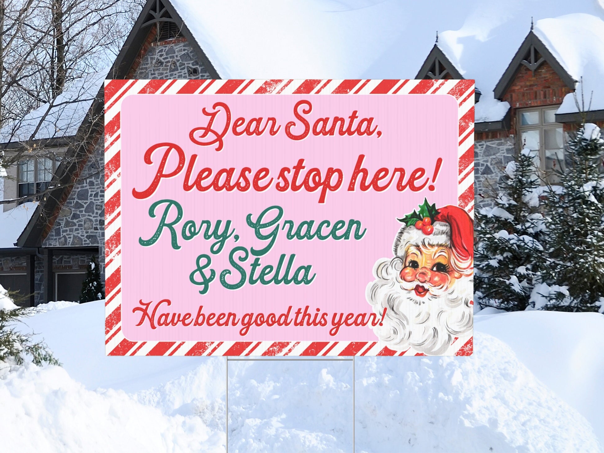 Dear Santa Yard Sign