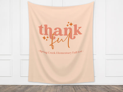 Retro Thankful Custom Thanksgiving Banner | Custom Friendsgiving Party Backdrop for Balloon Garland | Fun Thanksgiving Décor