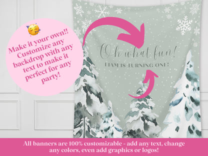 Baby It's Cold Outside Custom Baby Shower Banner | December Party Backdrop for Balloon Garland | Snowflake Winter Theme Baby Shower Décor