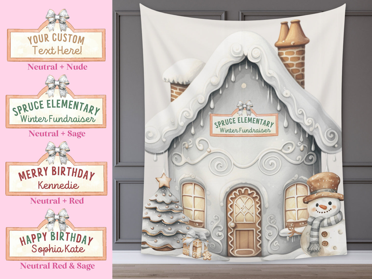 Gingerbread House Holiday Banner