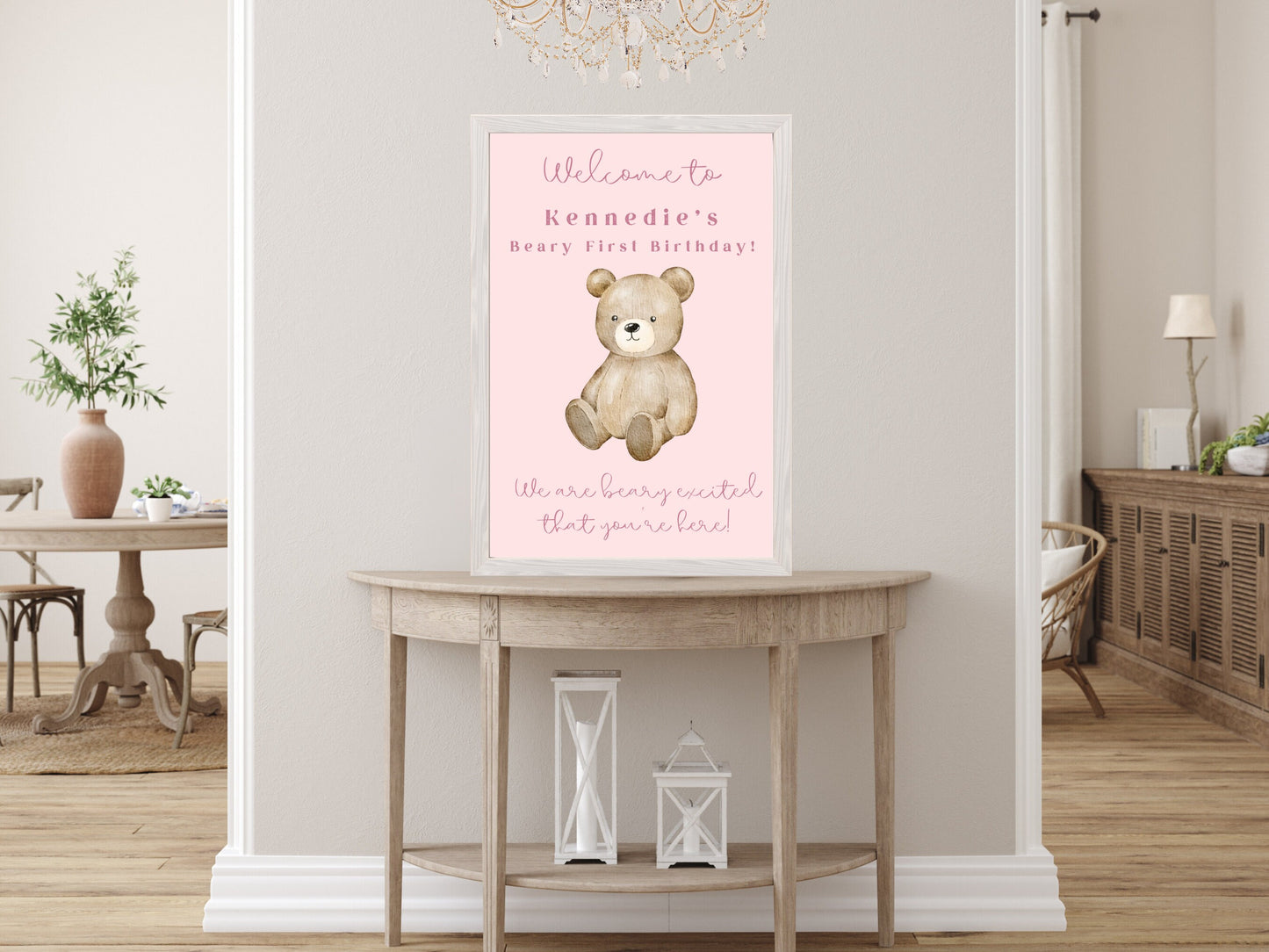 Custom Teddy Bear Birthday Welcome Sign | Boy Birthday Party Theme | Bear-y First Birthday | Bearly Wait Teddy Bear Shower | Baby Bear Décor