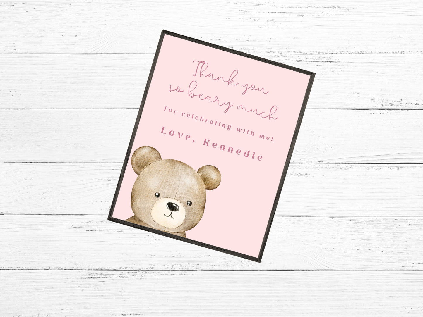 Custom Teddy Bear Birthday Favor Sign | Boy Birthday Party | Bear-y First Birthday Thank You | Bearly Wait Teddy Bear Shower | Bear Décor