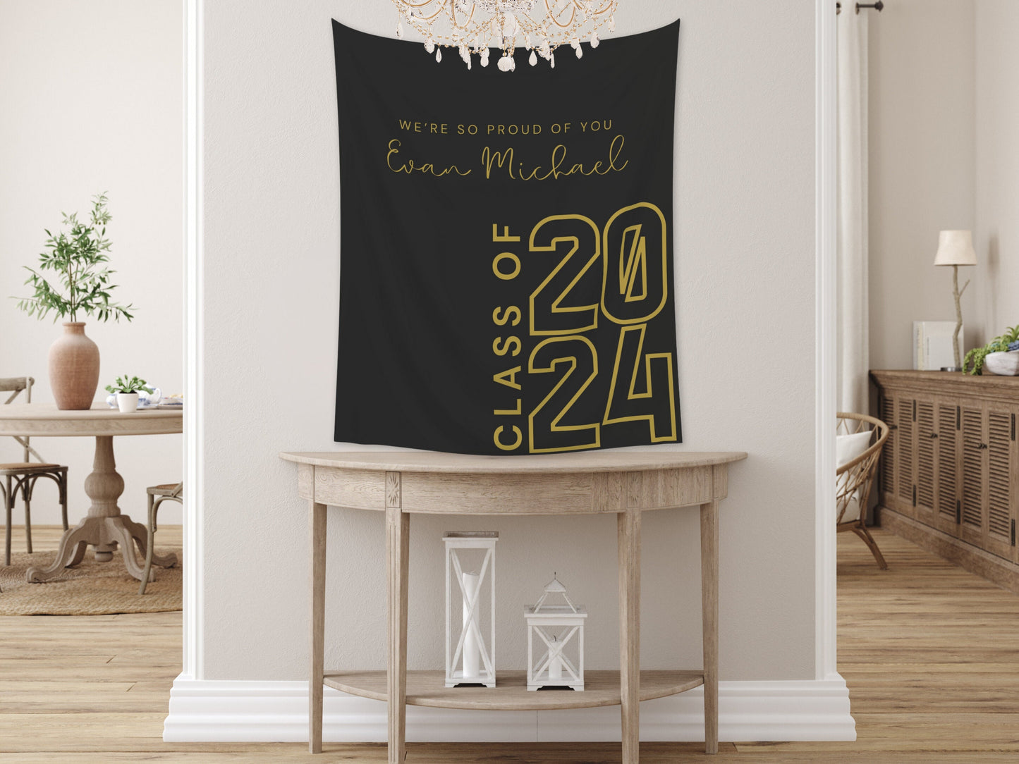 Class of 2024 Custom Graduation Party Backdrop | Personalized Congrats Grad School Colors Banner | High School Graduation | College Grad