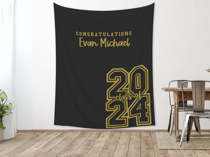 2025 Graduation Party Backdrop | Personalized Class of 2024 Congrats Grad School Colors Banner | High School Graduation | College Grad