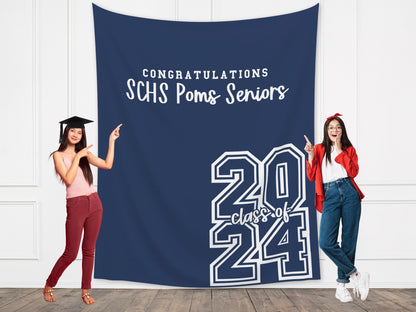 2025 Graduation Party Backdrop | Personalized Class of 2024 Congrats Grad School Colors Banner | High School Graduation | College Grad