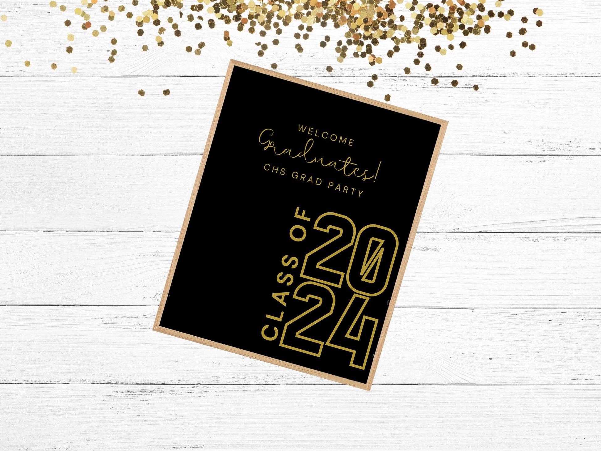 Class of 2024 Custom Graduation Party Welcome Sign | Personalized Congrats Grad School Colors Announcement | High School Grad | College Grad