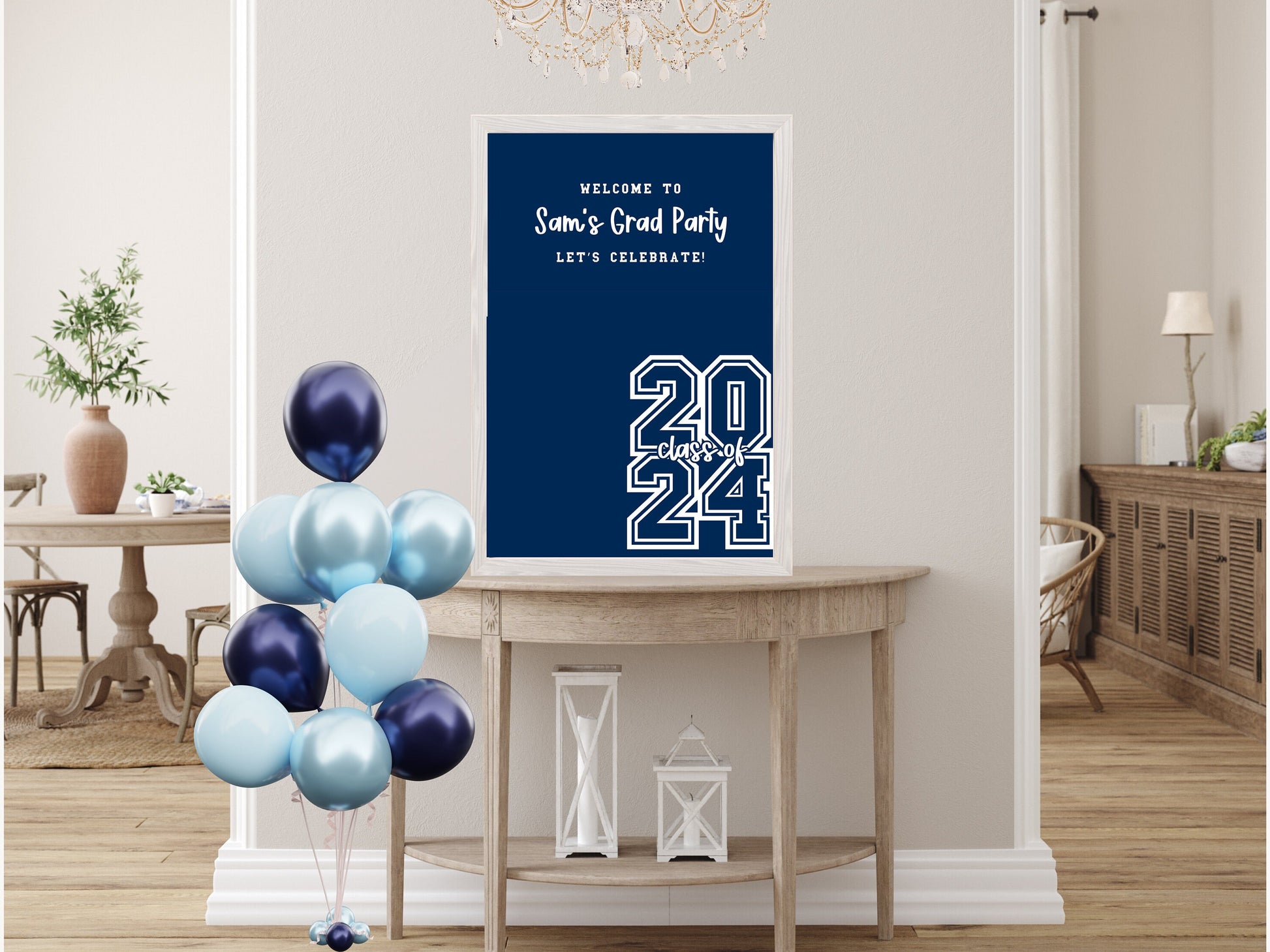 2024 Custom Graduation Sign | Grad Party Welcome Sign | Personalized Congrats Grad School Colors Announcement | High School or College Grad