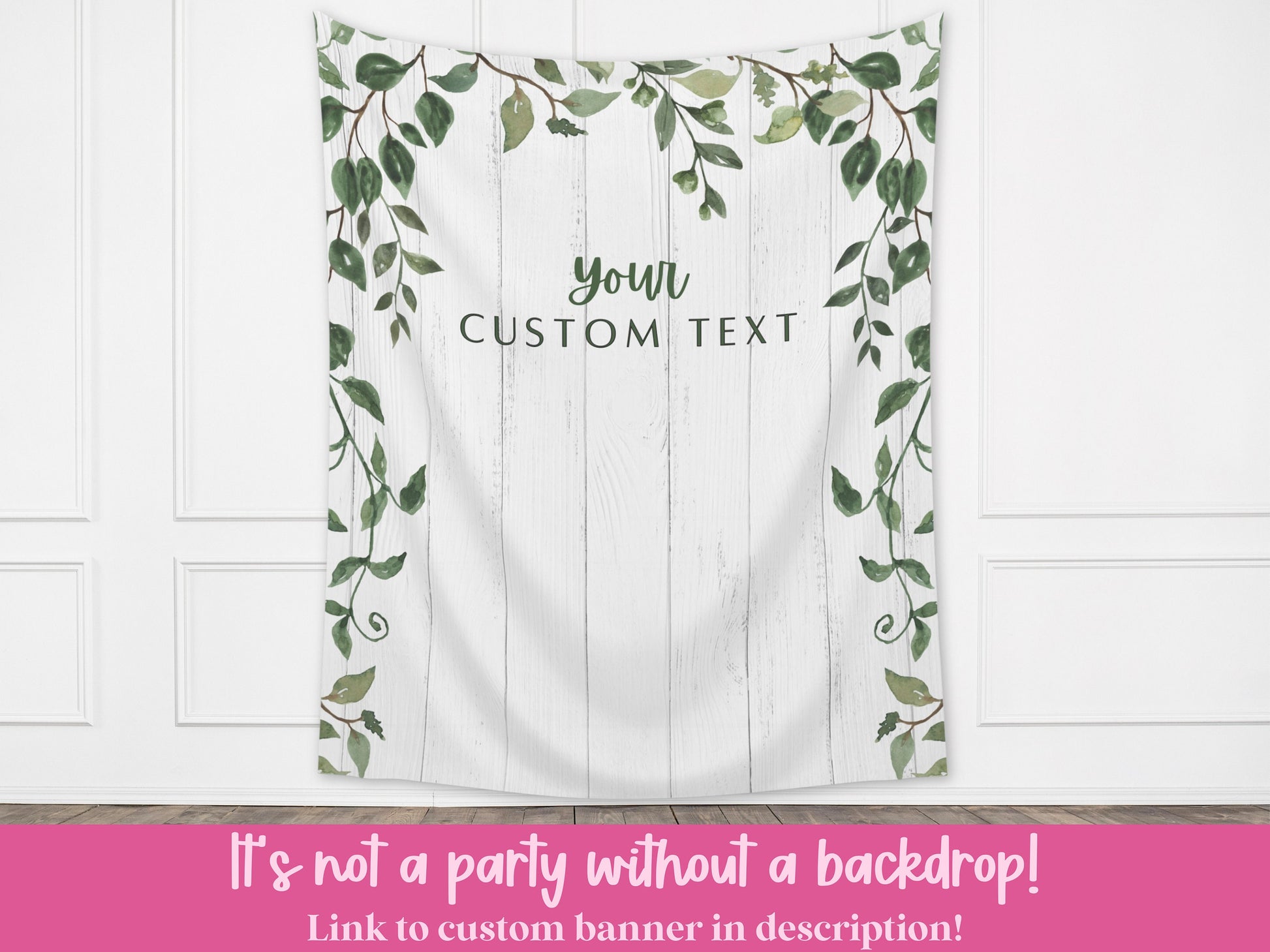 Custom Rustic Greenery Sign | Rustic Wood Welcome Sign | Baby Shower Sign | Bridal Shower or Party | Completely Customizable Neutral Décor