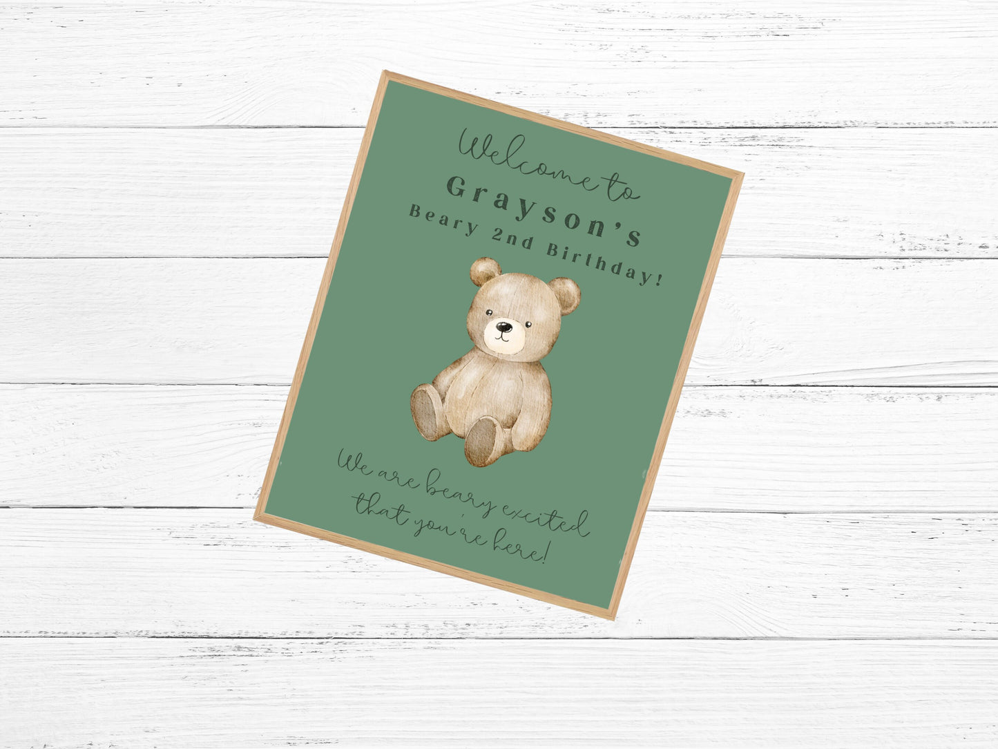 Custom Teddy Bear Birthday Welcome Sign | Boy Birthday Party Theme | Bear-y First Birthday | Bearly Wait Teddy Bear Shower | Baby Bear Décor