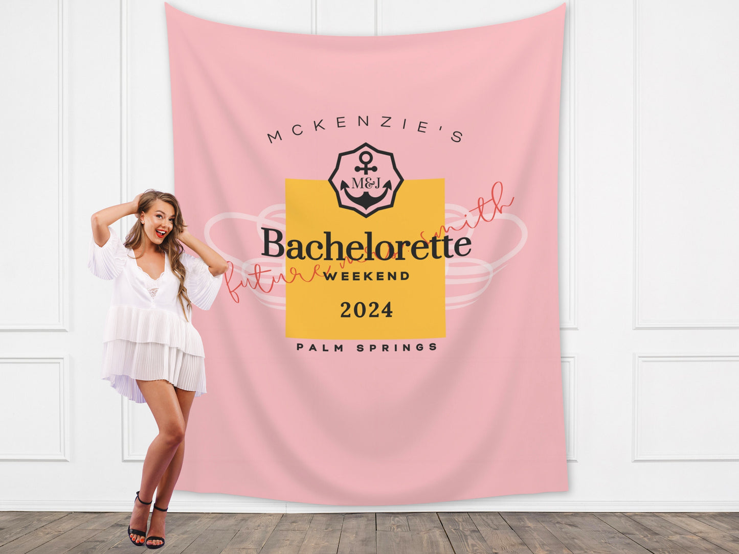 Custom Champagne Bachelorette Party Banner | Champagne Before Vows | Last Rendez Vous Décor | Personalized Label Bridal Shower Backdrop