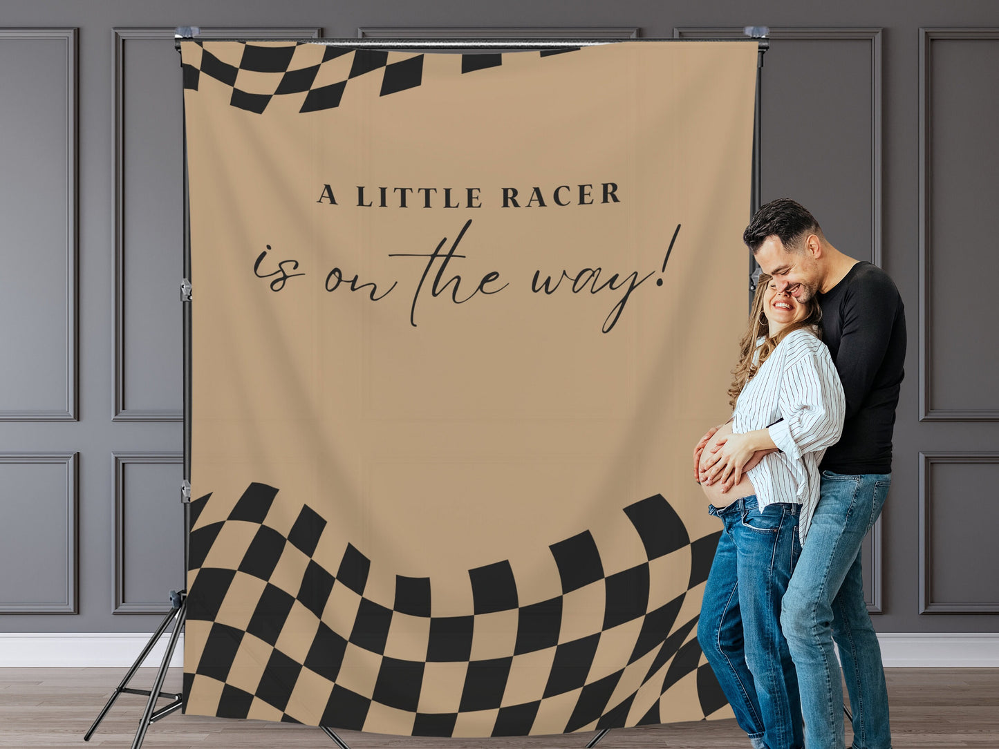 Custom Retro Birthday Banner | Boy Birthday Party Theme | Checkered Flag Banner | Two Fast Birthday Backdrop | Retro Race Car | Two Cool