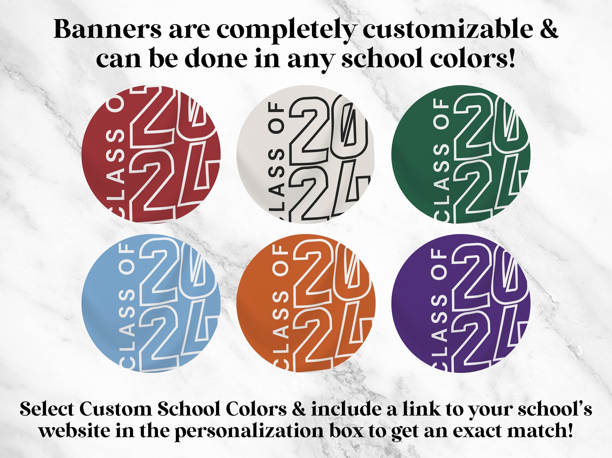 Class of 2024 Custom Graduation Party Backdrop | Personalized Congrats Grad School Colors Banner | High School Graduation | College Grad